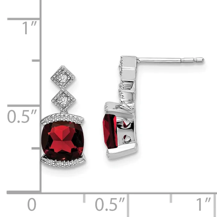 WB Choice Jewelry Earrings 14k White Gold Garnet and Diamond EarringsWBCEM7081GA004WA WB Choice Jewelry Earrings 14k White Gold Garnet and Diamond EarringsWBCEM7081GA004WA