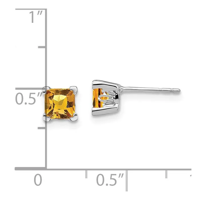 WB Choice Jewelry Earrings 14k White Gold Square Citrine EarringsWBCEM7102CIW WB Choice Jewelry Earrings 14k White Gold Square Citrine EarringsWBCEM7102CIW