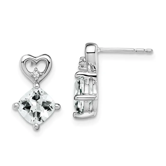 WB Choice Jewelry Earrings 14k White Gold White Topaz and Diamond Heart EarringsWBCEM7399WT002WA WB Choice Jewelry Earrings 14k White Gold White Topaz and Diamond Heart EarringsWBCEM7399WT002WA