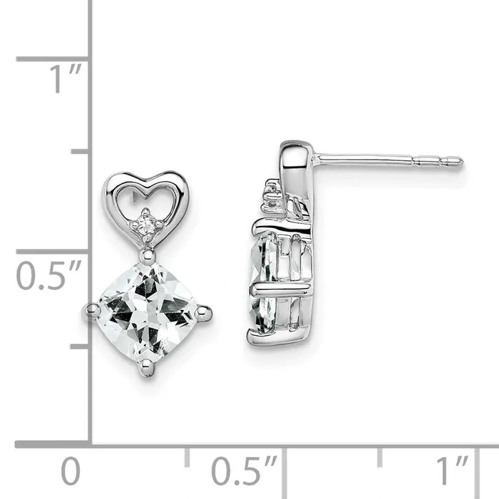 WB Choice Jewelry Earrings 14k White Gold White Topaz and Diamond Heart EarringsWBCEM7399WT002WA WB Choice Jewelry Earrings 14k White Gold White Topaz and Diamond Heart EarringsWBCEM7399WT002WA