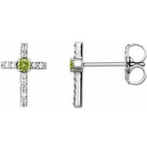WB Choice Jewelry Earrings Platinum Peridot 05 CTW Diamond Cross EarringsR17021665PSTWBC WB Choice Jewelry Earrings Platinum Peridot 05 CTW Diamond Cross EarringsR17021665PSTWBC