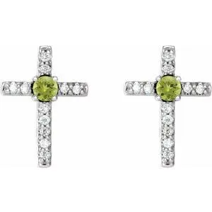 WB Choice Jewelry Earrings Platinum Peridot 05 CTW Diamond Cross EarringsR17021665PSTWBC WB Choice Jewelry Earrings Platinum Peridot 05 CTW Diamond Cross EarringsR17021665PSTWBC