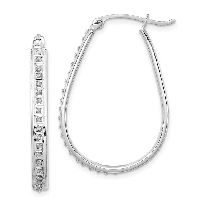 WB Choice Jewelry Earrings Sterling Silver Diamond Mystique Pear Hoop EarringsWBCQDF160 WB Choice Jewelry Earrings Sterling Silver Diamond Mystique Pear Hoop EarringsWBCQDF160