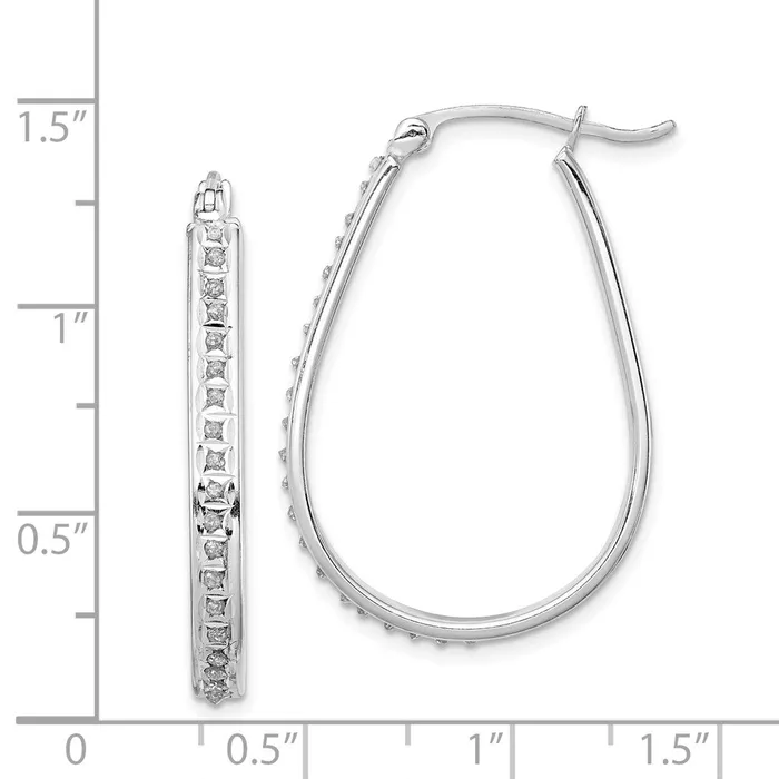 WB Choice Jewelry Earrings Sterling Silver Diamond Mystique Pear Hoop EarringsWBCQDF160 WB Choice Jewelry Earrings Sterling Silver Diamond Mystique Pear Hoop EarringsWBCQDF160