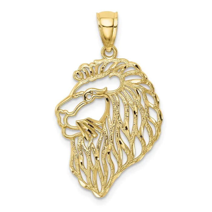 WB Choice Jewelry Necklaces 10K DiamondCut Lion Profile PendantWBC10C4581