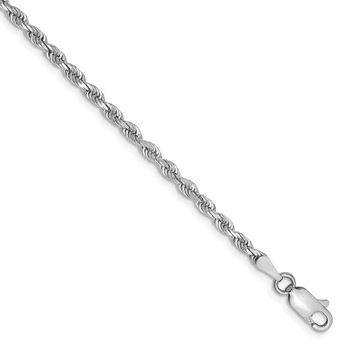WB Choice Jewelry Necklaces 10k White Gold 275mm DC Quadruple Rope ChainWBC10WQT0219 WB Choice Jewelry Necklaces 10k White Gold 275mm DC Quadruple Rope ChainWBC10WQT0219