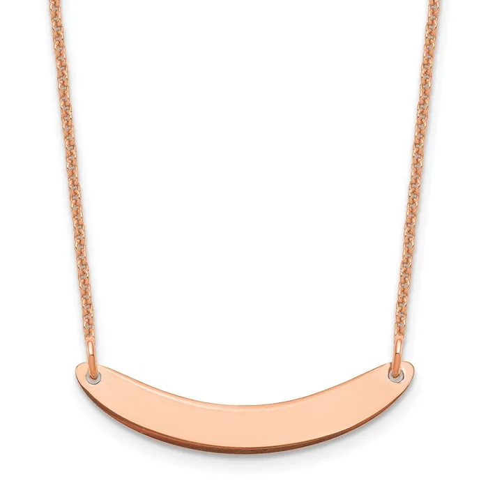 WB Choice Jewelry Necklaces 14K Rose Gold Small Polished Small Curved Blank Bar NecklaceWBCXNA1201R WB Choice Jewelry Necklaces 14K Rose Gold Small Polished Small Curved Blank Bar NecklaceWBCXNA1201R