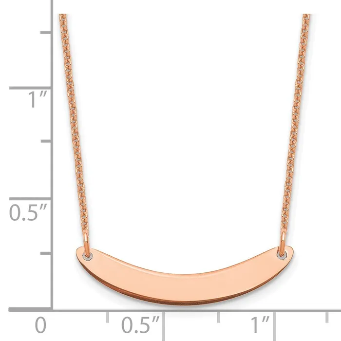 WB Choice Jewelry Necklaces 14K Rose Gold Small Polished Small Curved Blank Bar NecklaceWBCXNA1201R WB Choice Jewelry Necklaces 14K Rose Gold Small Polished Small Curved Blank Bar NecklaceWBCXNA1201R