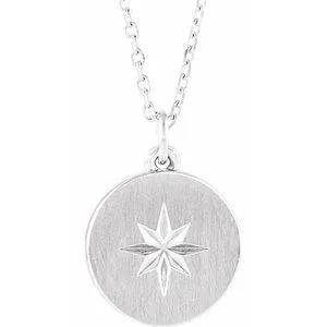 WB Choice Jewelry Necklaces 14K White Starburst Disc 1618 Necklace86649600PSTWBC WB Choice Jewelry Necklaces 14K White Starburst Disc 1618 Necklace86649600PSTWBC