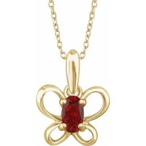 WB Choice Jewelry Necklaces 14K Yellow 4x3 mm Oval January Youth Butterfly Birthstone 15 Necklace653422634PSTWBC WB Choice Jewelry Necklaces 14K Yellow 4x3 mm Oval January Youth Butterfly Birthstone 15 Necklace653422634PSTWBC