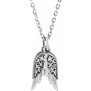 WB Choice Jewelry Necklaces Platinum 03 CTW Diamond Angel Wings 1618 Necklace87226120PSTWBC WB Choice Jewelry Necklaces Platinum 03 CTW Diamond Angel Wings 1618 Necklace87226120PSTWBC