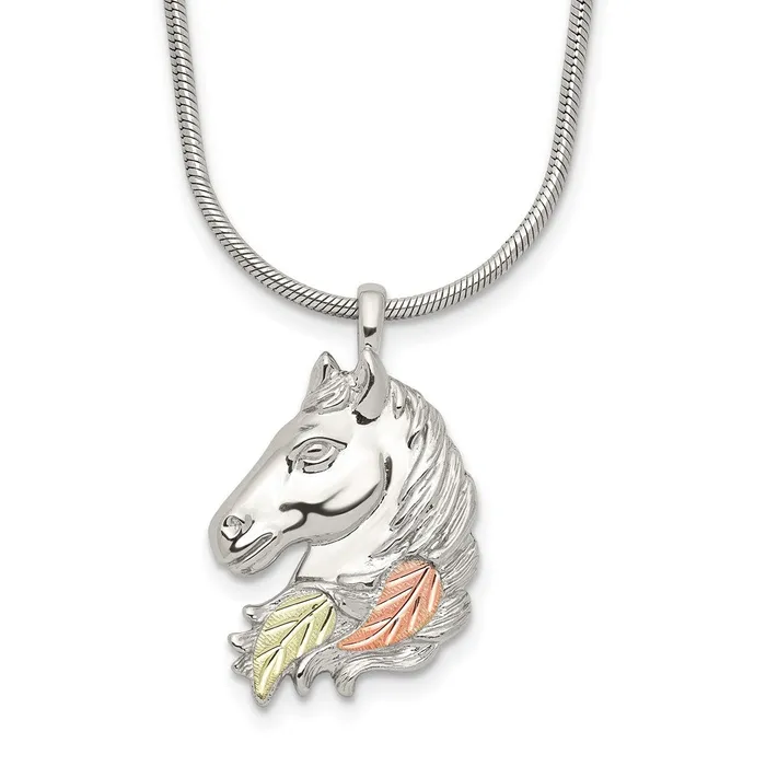 WB Choice Jewelry Necklaces Sterling Silver 12K Lg Horsehead NecklaceWBCQBH11120 WB Choice Jewelry Necklaces Sterling Silver 12K Lg Horsehead NecklaceWBCQBH11120