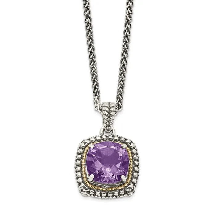 WB Choice Jewelry Necklaces Sterling Silver w14k Amethyst NecklaceWBCQTC1261 WB Choice Jewelry Necklaces Sterling Silver w14k Amethyst NecklaceWBCQTC1261