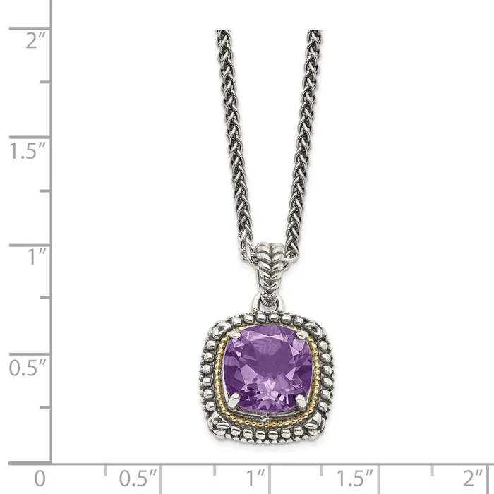 WB Choice Jewelry Necklaces Sterling Silver w14k Amethyst NecklaceWBCQTC1261 WB Choice Jewelry Necklaces Sterling Silver w14k Amethyst NecklaceWBCQTC1261