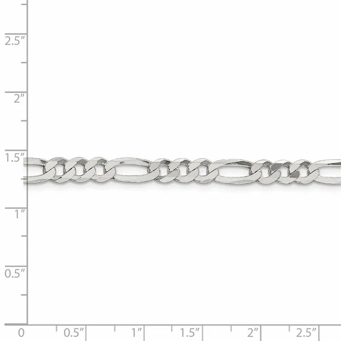 WB Choice Jewelry Rings Sterling Silver 55mm Lightweight Flat Figaro ChainWBCQMB15022 WB Choice Jewelry Rings Sterling Silver 55mm Lightweight Flat Figaro ChainWBCQMB15022