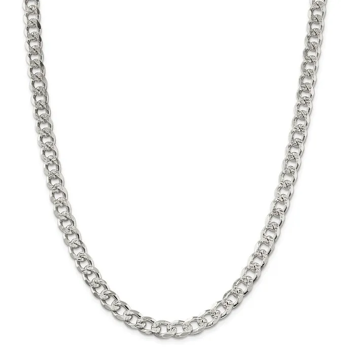 WB Choice Jewelry Rings Sterling Silver 8mm Pav Curb ChainWBCQCF22020