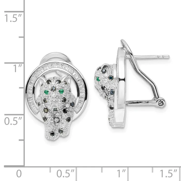 WB Choice Jewelry Rings Sterling Silver Rhodiumplated Polished CZ Cheetah in Ring Leverback EarrinWBCQE16504 WB Choice Jewelry Rings Sterling Silver Rhodiumplated Polished CZ Cheetah in Ring Leverback EarrinWBCQE16504