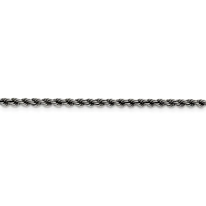 WB Choice Jewelry Rings Sterling Silver Rutheniumplated 25mm Rope ChainWBCQFC21022 WB Choice Jewelry Rings Sterling Silver Rutheniumplated 25mm Rope ChainWBCQFC21022