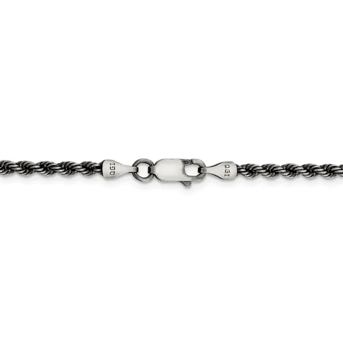 WB Choice Jewelry Rings Sterling Silver Rutheniumplated 25mm Rope ChainWBCQFC21022 WB Choice Jewelry Rings Sterling Silver Rutheniumplated 25mm Rope ChainWBCQFC21022