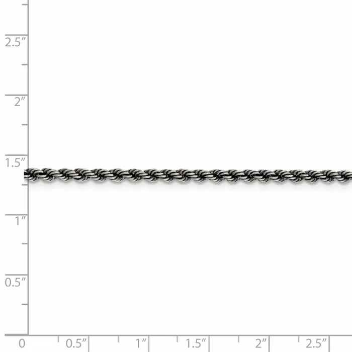 WB Choice Jewelry Rings Sterling Silver Rutheniumplated 25mm Rope ChainWBCQFC21022 WB Choice Jewelry Rings Sterling Silver Rutheniumplated 25mm Rope ChainWBCQFC21022