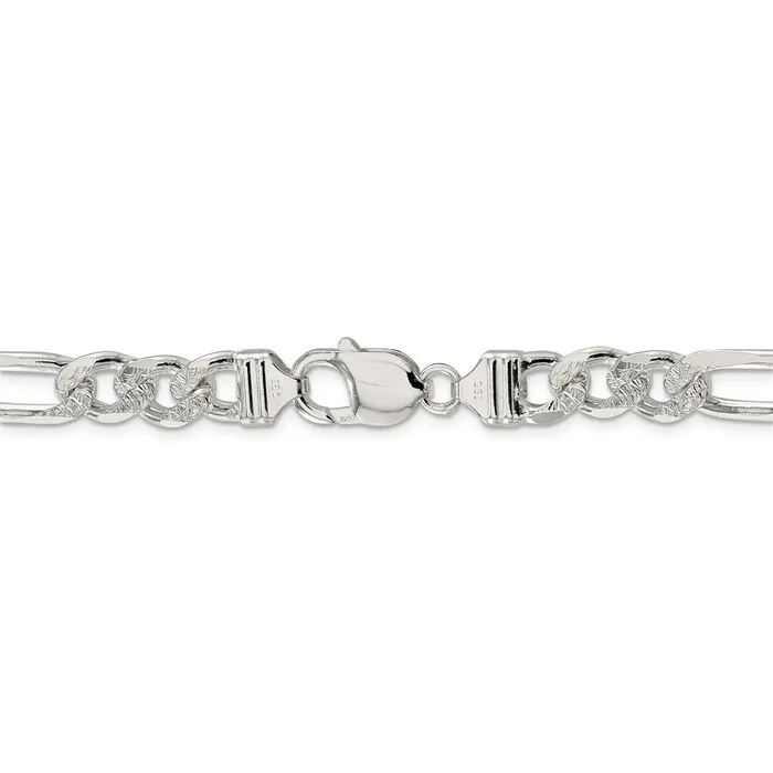 WB Choice Jewelry Sterling Silver 95mm Pav Flat Figaro ChainWBCQFF2508 Rings WB Choice Jewelry Sterling Silver 95mm Pav Flat Figaro ChainWBCQFF2508 Rings