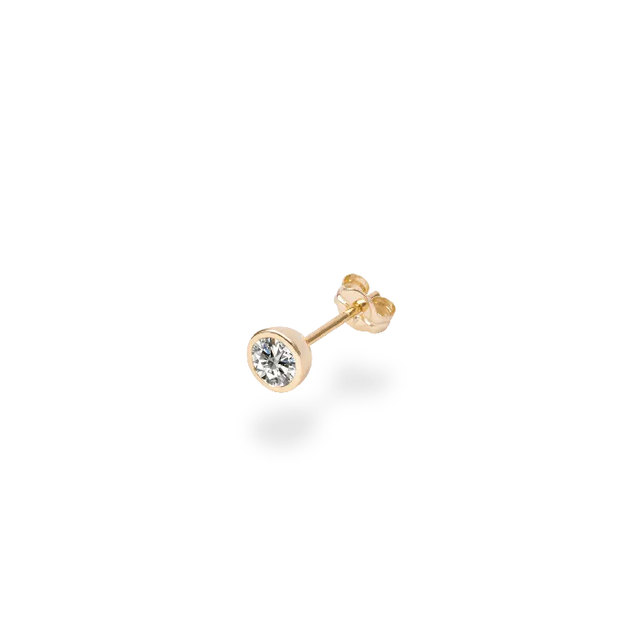 03ct Bezel Diamond Stud PRMAL Earrings