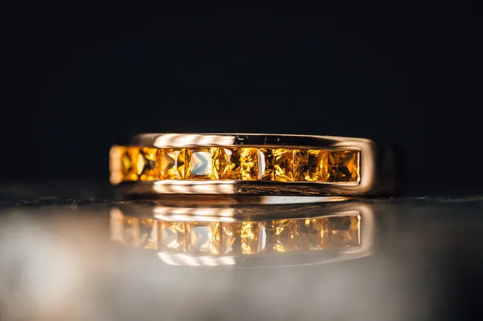 14k Rose Gold Yellow Sapphire Ring Michael Couch Rings