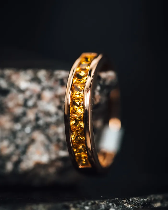 14k Rose Gold Yellow Sapphire Ring Michael Couch Rings