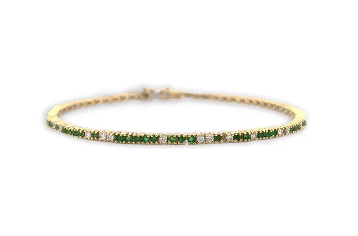 Albert Hern Bracelets Bracelet 14kt Gold Petite Tennis Emeralds Diamonds Albert Hern Bracelets Bracelet 14kt Gold Petite Tennis Emeralds Diamonds
