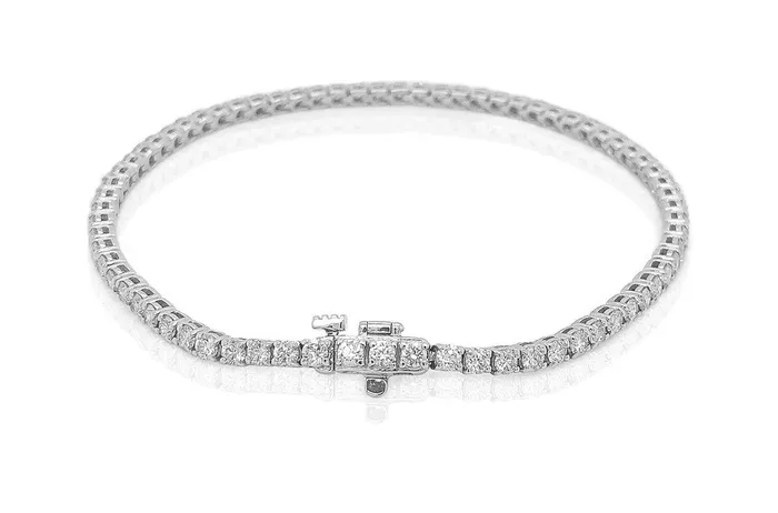 Albert Hern Bracelets Bracelet 18kt White Gold Tennis with 62 Diamonds Albert Hern Bracelets Bracelet 18kt White Gold Tennis with 62 Diamonds
