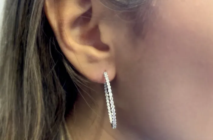 Albert Hern Earrings Earrings 18kt Gold Round Hoops Diamonds Albert Hern Earrings Earrings 18kt Gold Round Hoops Diamonds