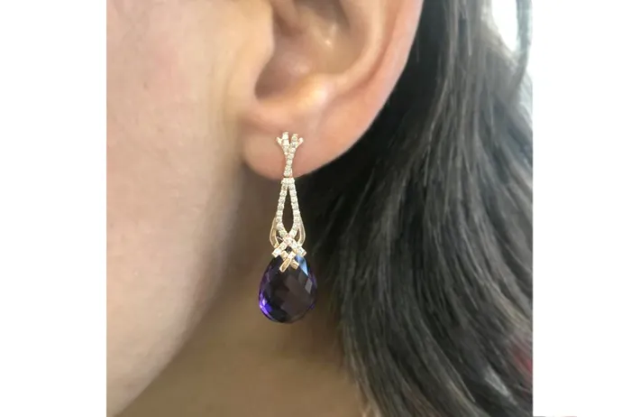 Albert Hern Earrings Earrings Amethyst Tear Diamonds Albert Hern Earrings Earrings Amethyst Tear Diamonds