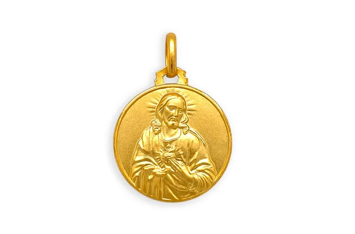 Albert Hern Medal 18kt Solid Gold Scapular Sacro Cuore Lady of Mount Carmen Pendant Necklaces Albert Hern Medal 18kt Solid Gold Scapular Sacro Cuore Lady of Mount Carmen Pendant Necklaces