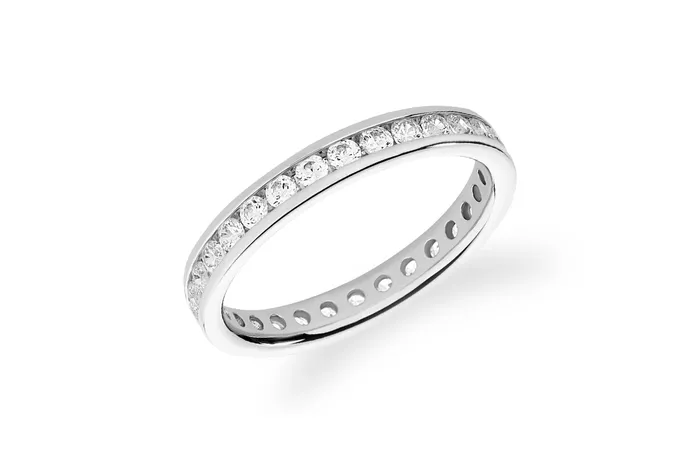 Albert Hern Rings Eternity Ring 18kt White Gold with 44 Diamonds 040 cts
