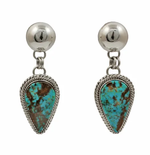 Artie Yellowhorse Mineral Park Turquoise Drop Earrings Earrings
