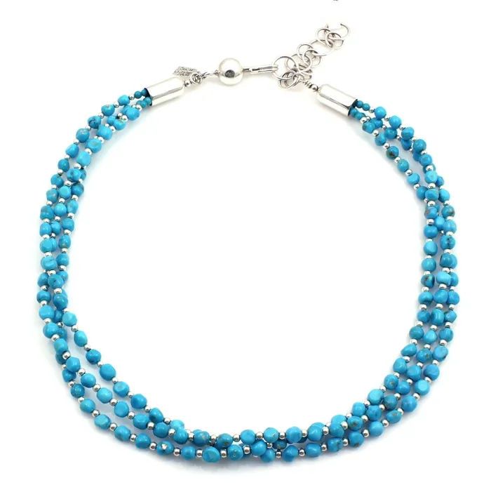 Artie Yellowhorse Necklaces Sleeping Beauty Turquoise 3 Strand Necklace