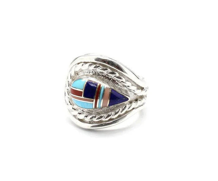 Ben Nighthorse Rings Tear Drop Inlay Ring
