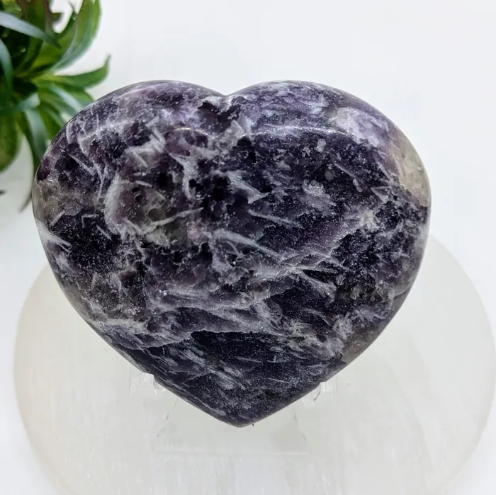 Bliss Crystals Necklaces Lepidolite 28 Heart LV7513