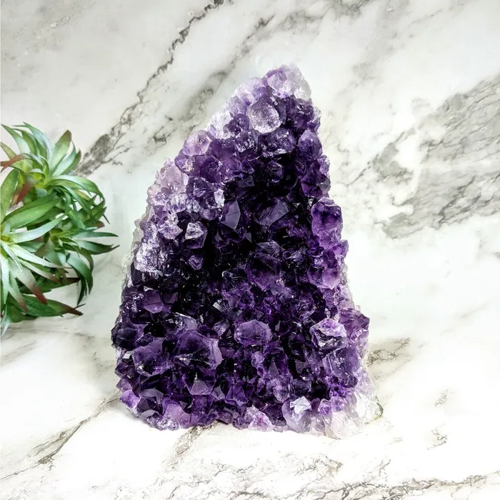 Bliss Crystals Rings Amethyst Druzy 54 Geode Cut Base LV4722