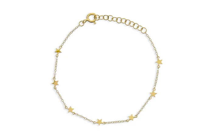 Bracelet 14kt Gold Solid Plain Stars Albert Hern Bracelets