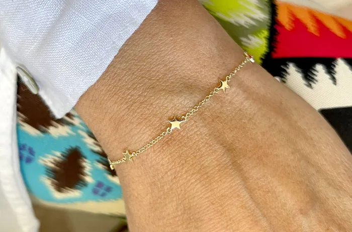 Bracelet 14kt Gold Solid Plain Stars Albert Hern Bracelets Bracelet 14kt Gold Solid Plain Stars Albert Hern Bracelets