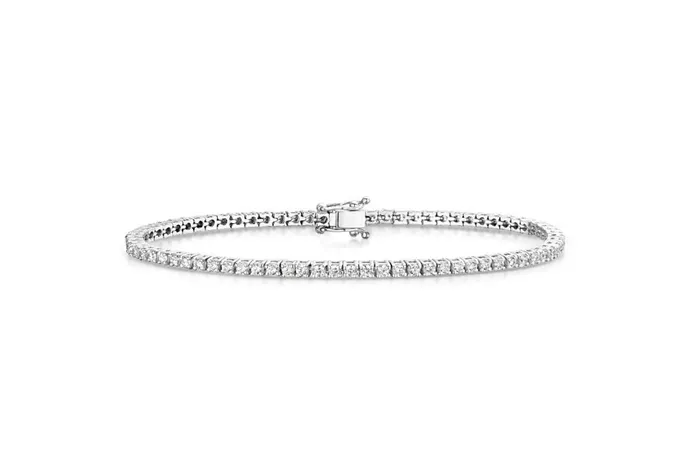 Bracelet Perpetual Tennis 18kt White Gold 98 Diamonds Albert Hern Bracelets