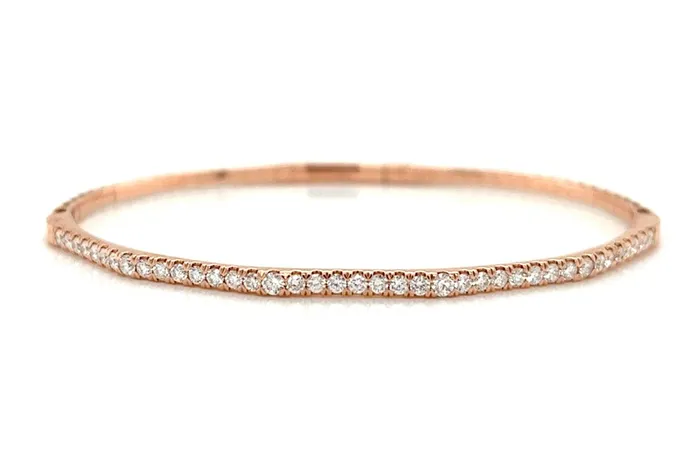 Bracelets Albert Hern Bracelet 14kt Rose Gold Diamonds Bangle Tennis