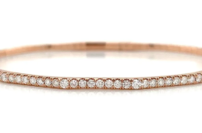 Bracelets Albert Hern Bracelet 14kt Rose Gold Diamonds Bangle Tennis Bracelets Albert Hern Bracelet 14kt Rose Gold Diamonds Bangle Tennis