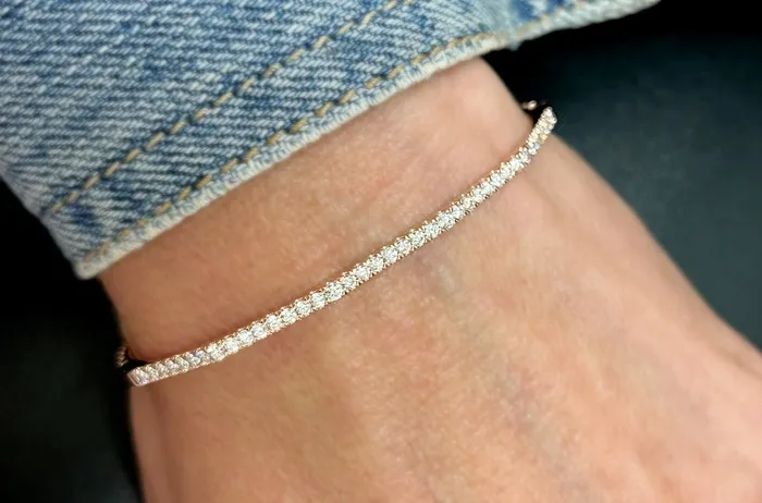 Bracelets Albert Hern Bracelet 14kt Rose Gold Diamonds Bangle Tennis Bracelets Albert Hern Bracelet 14kt Rose Gold Diamonds Bangle Tennis