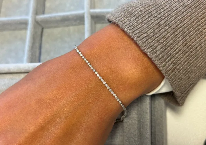 Bracelets Albert Hern Bracelet Perpetual Tennis 18kt White Gold 88 Diamonds