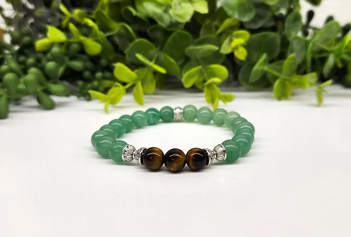 Bracelets Bliss Crystals Tigers Eye Green Aventurine 8mm Beaded Bracelet LV4227 Bracelets Bliss Crystals Tigers Eye Green Aventurine 8mm Beaded Bracelet LV4227