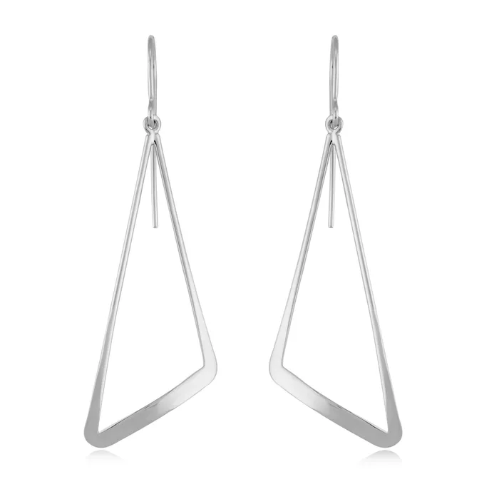 Carla Corp Earrings Sterling Silver Flat Triangle Drop Earrings