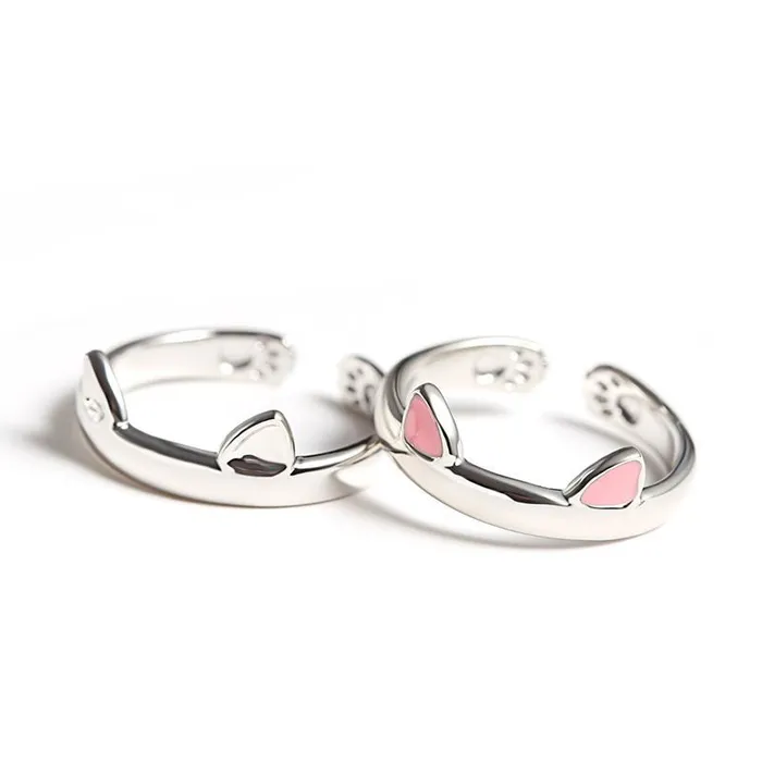 Cat Necklace Ring and Earrings SETPurple or Clear CZ in 925 SilverAdorable AliExpress Earrings