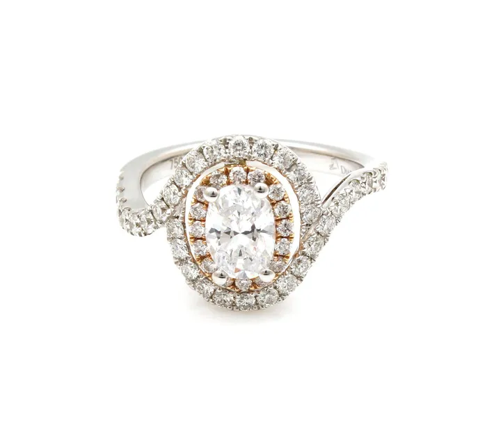 Cherie Dori Rings Two Tone Double Halo Ring Cherie Dori Rings Two Tone Double Halo Ring